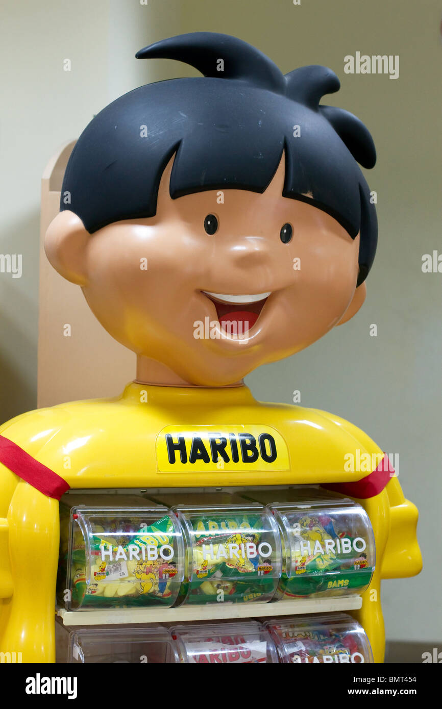 A Haribo Candy Manufacturer Logo Mascot Candy Display In A Retail Store