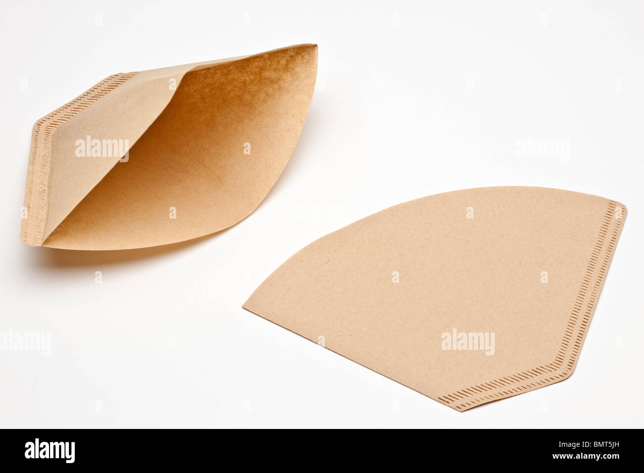 Brown paper folder coffee filter papers Stock Photo Alamy