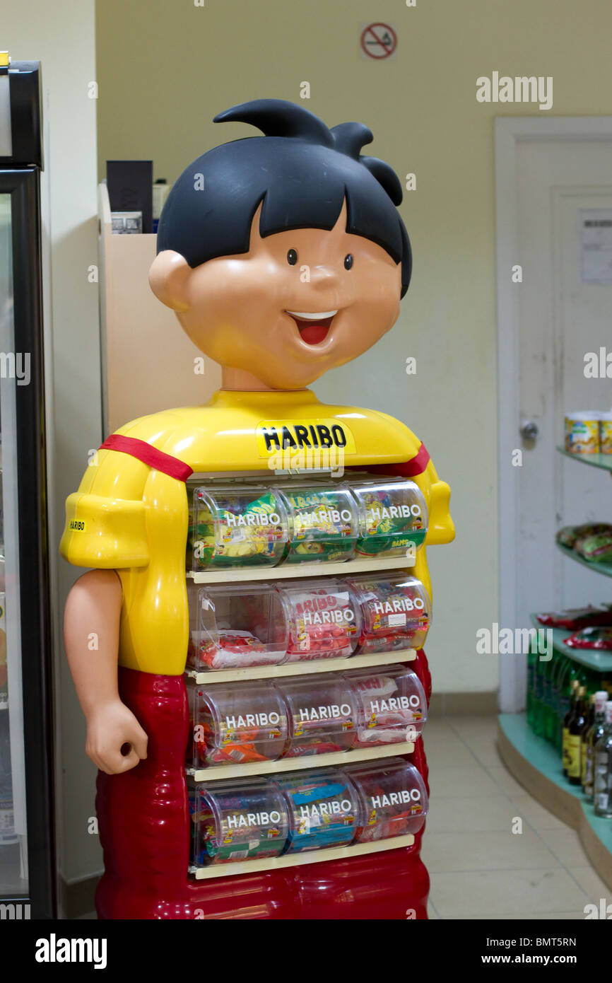 A Haribo Candy Manufacturer Logo Mascot Candy Display In A Retail Store Stock Photo