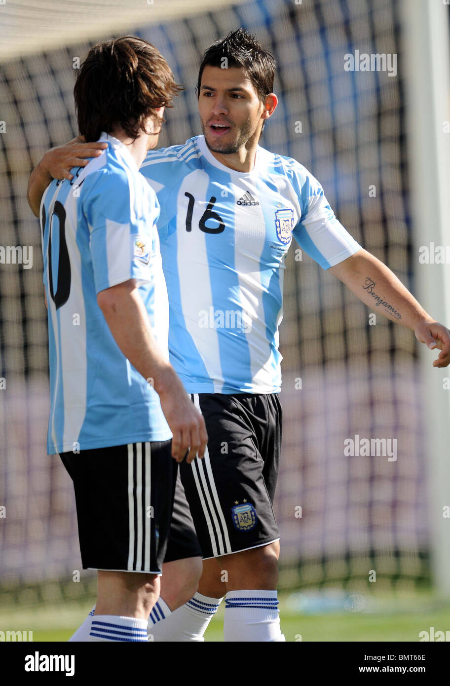 Lionel Messi Sergio Aguero Argentina V Korea Rupublic Soccer City Stadium South Africa 17 June 2010 Stock Photo Alamy
