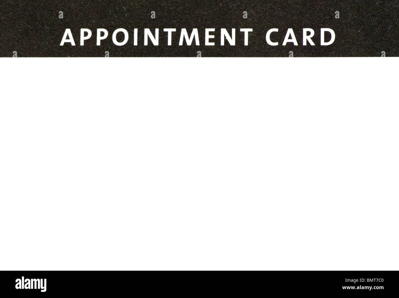 A Blank Appointment Card Stock Photo