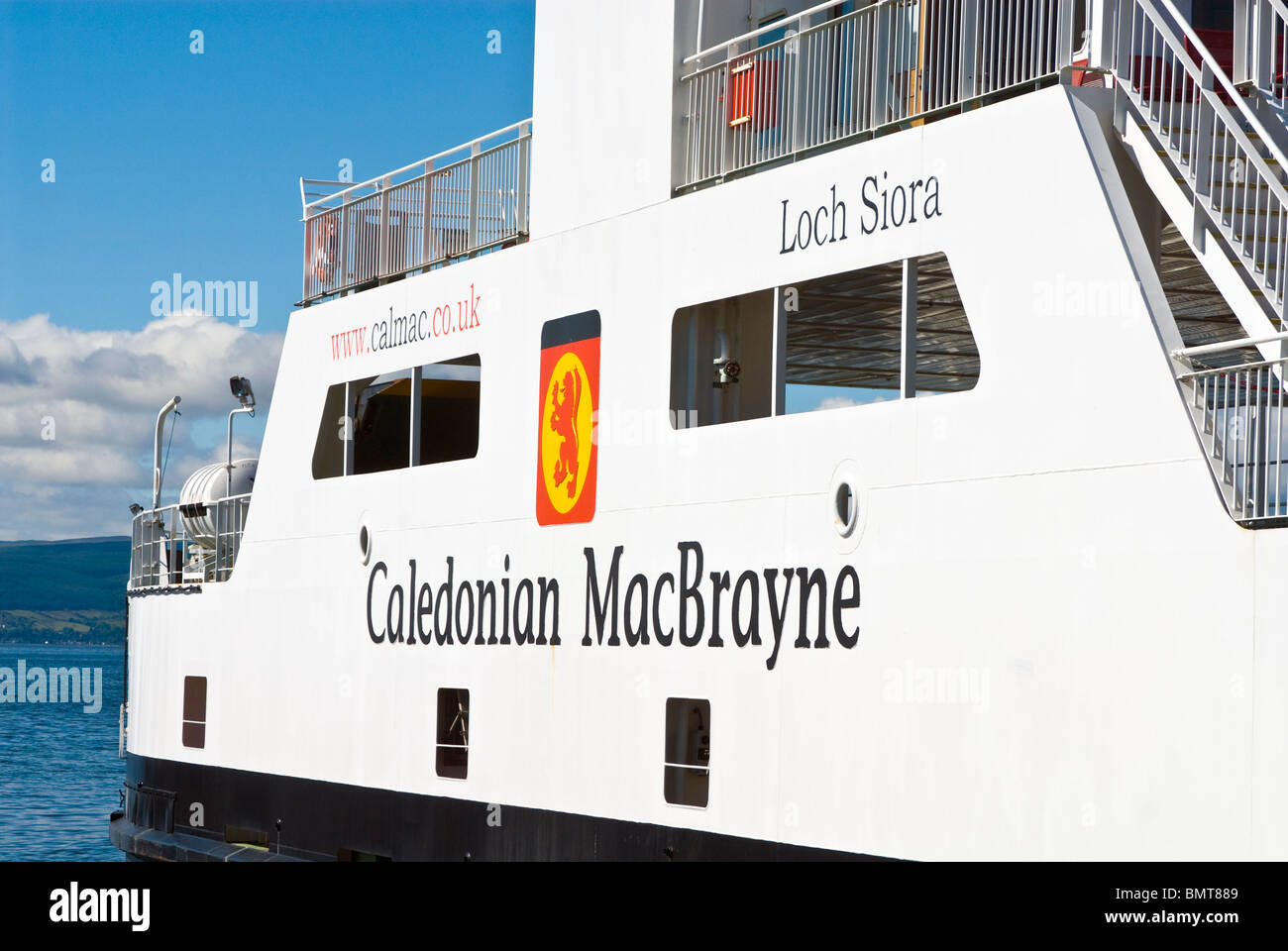 Caledonian MacBrayne Ferry Loch Shira at Largs Pier, Ayrshire, Scotland Stock Photo