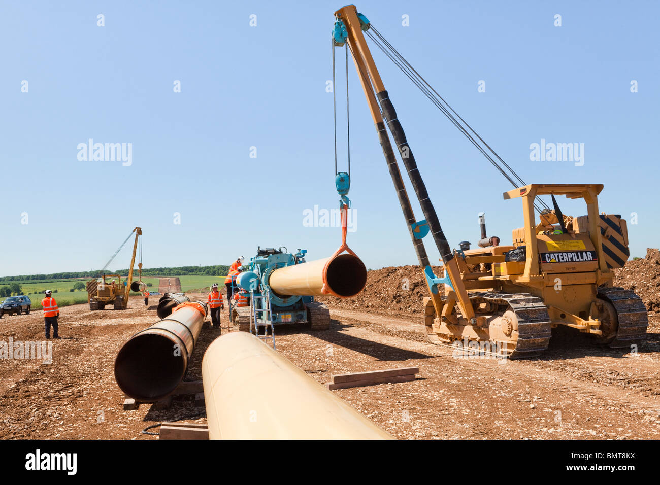 National Grid natural gas pipeline being laid, seen here crossing the