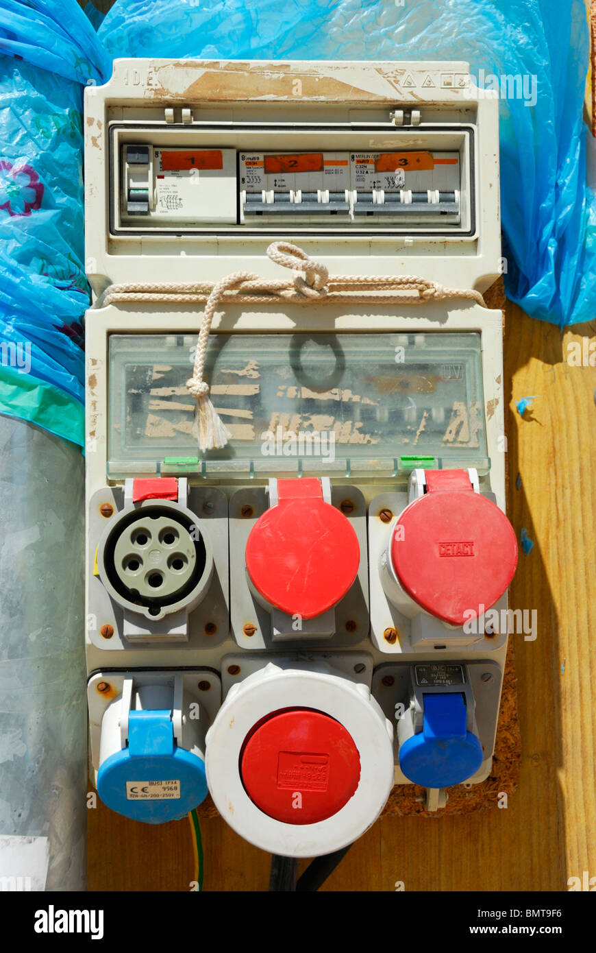 A Temporary electrical supply Stock Photo Alamy