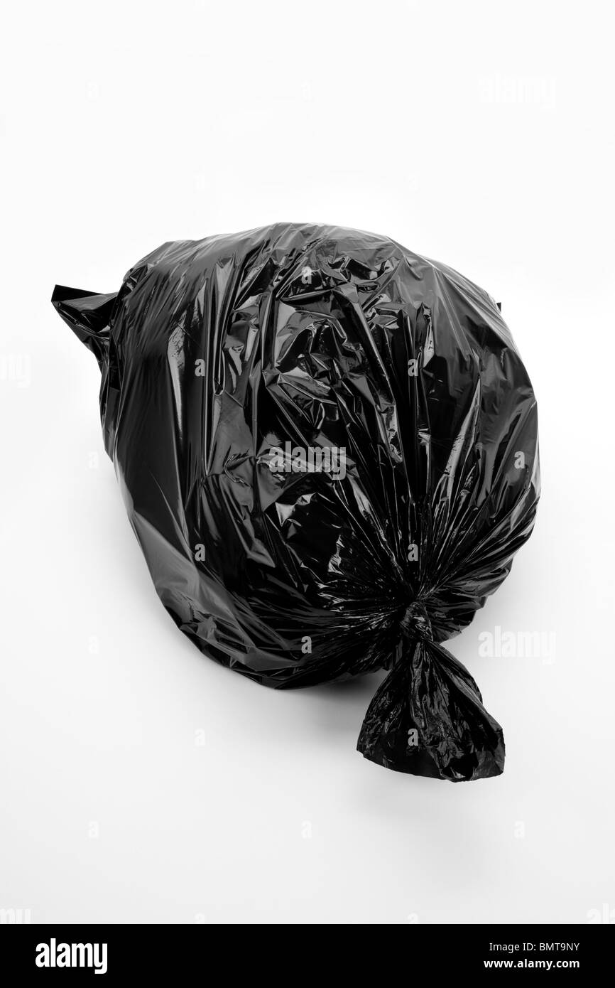 Black Garbage Bag close up Stock Photo Alamy