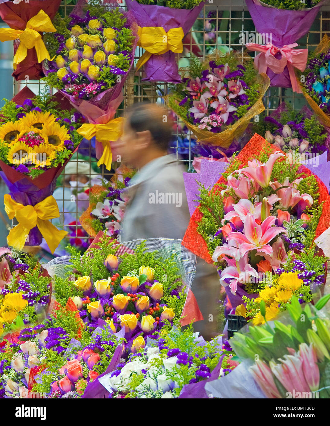 China, Hong Kong, Kowloon. Flower Market Stock Photo Alamy