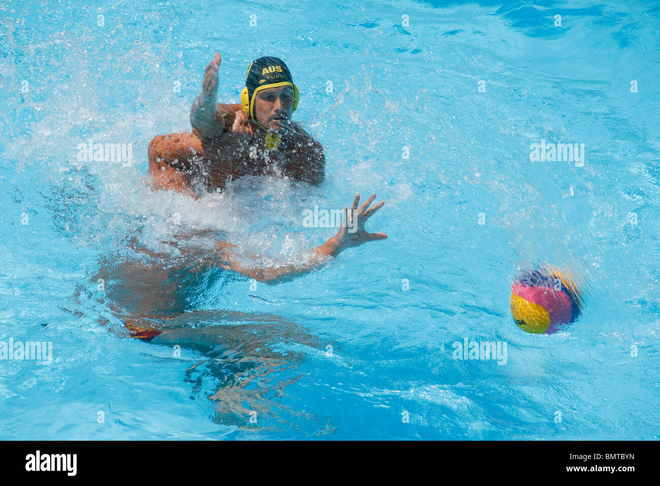 water polo team competition action at world swimming championship in