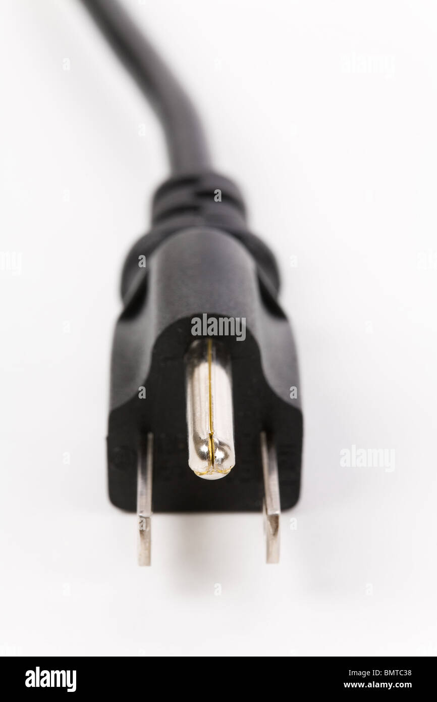 Black Power Cord Plug close up shot Stock Photo Alamy