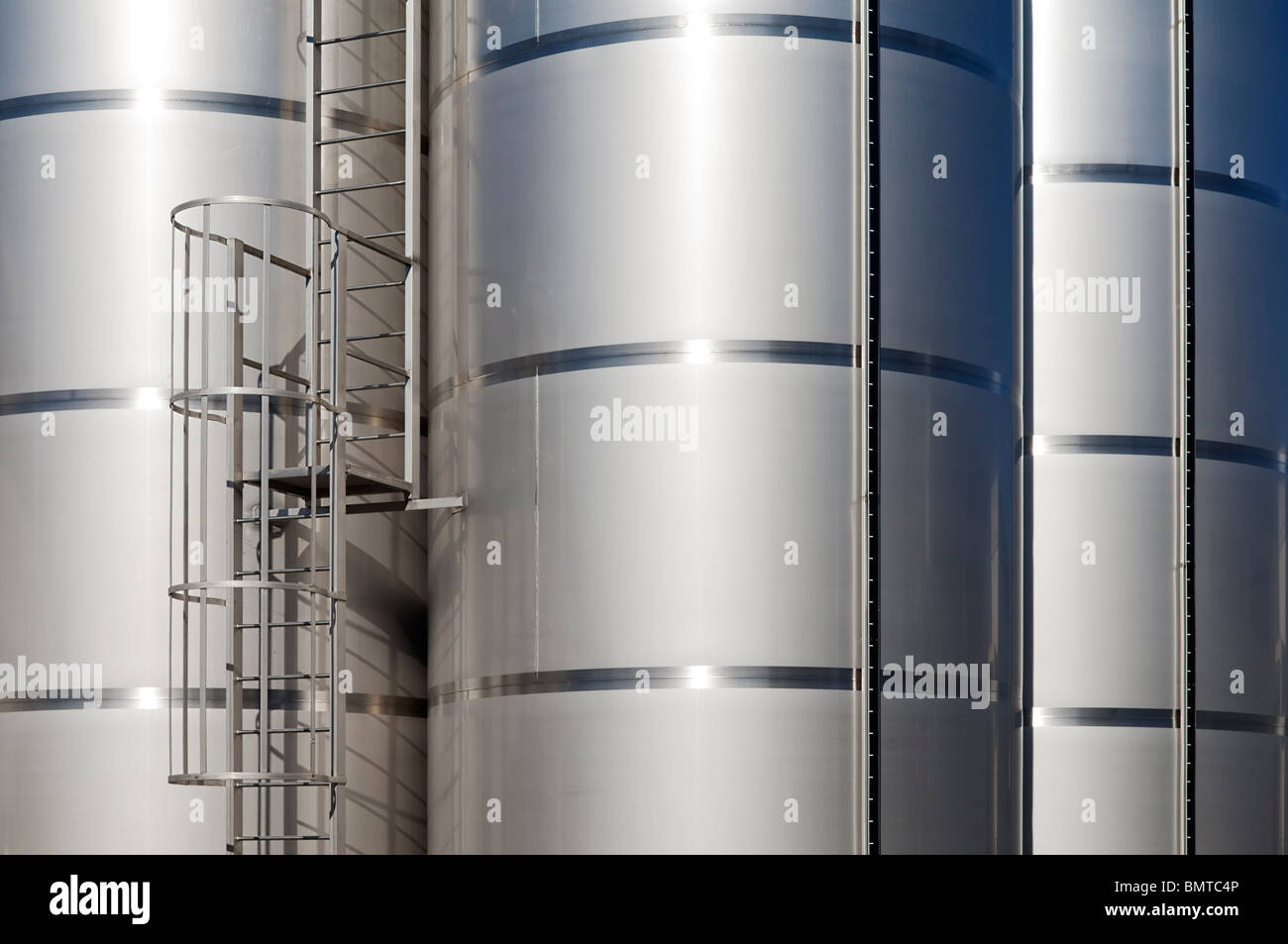 Stainless steel tanks in a modern winery, Alentejo, Portugal Stock Photo