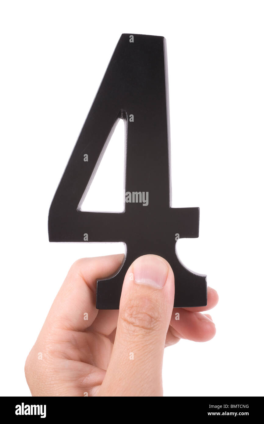number 4 with white background Stock Photo