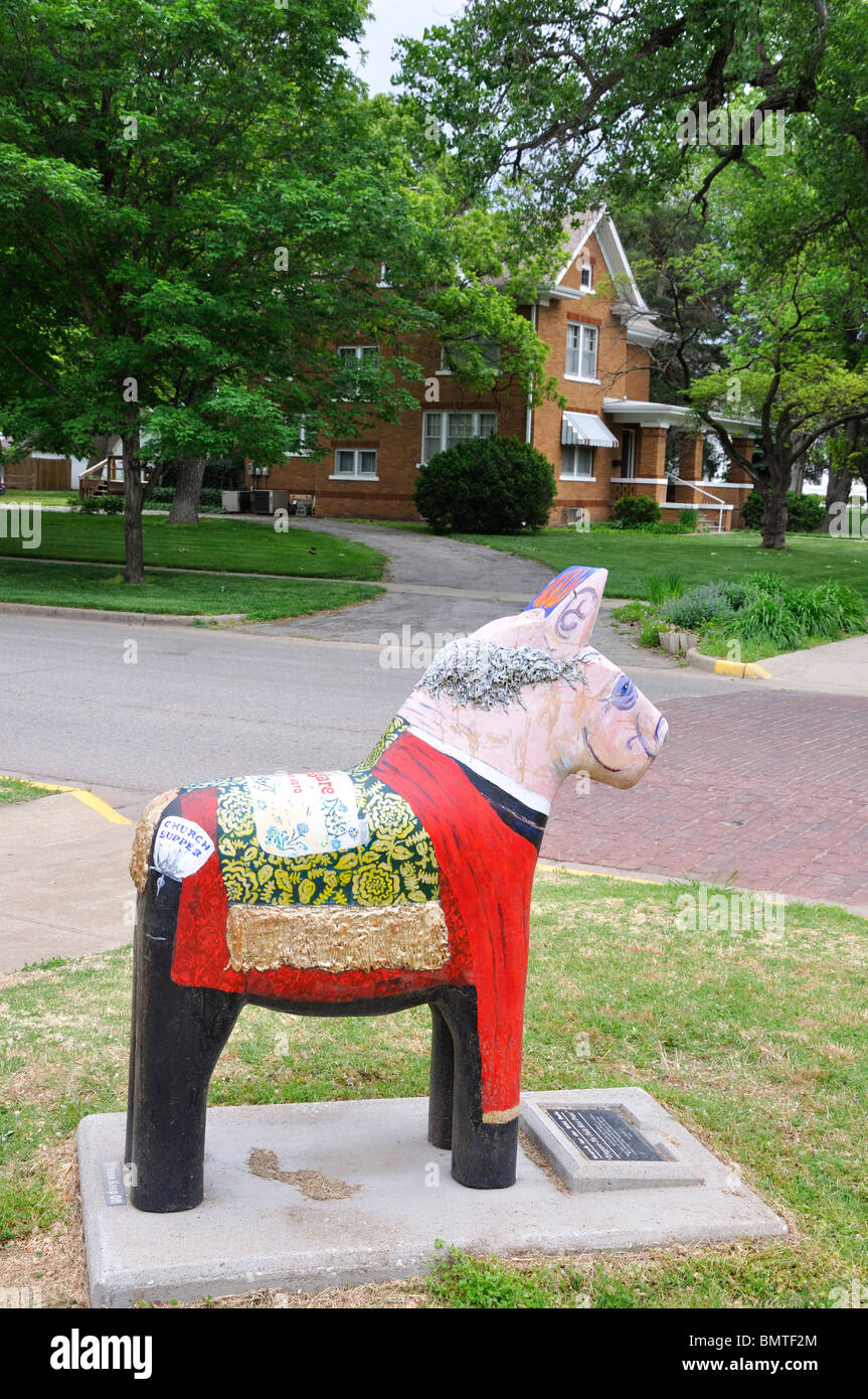 Painted Dala horse in Lindsborg, Kansas, USA Stock Photo - Alamy