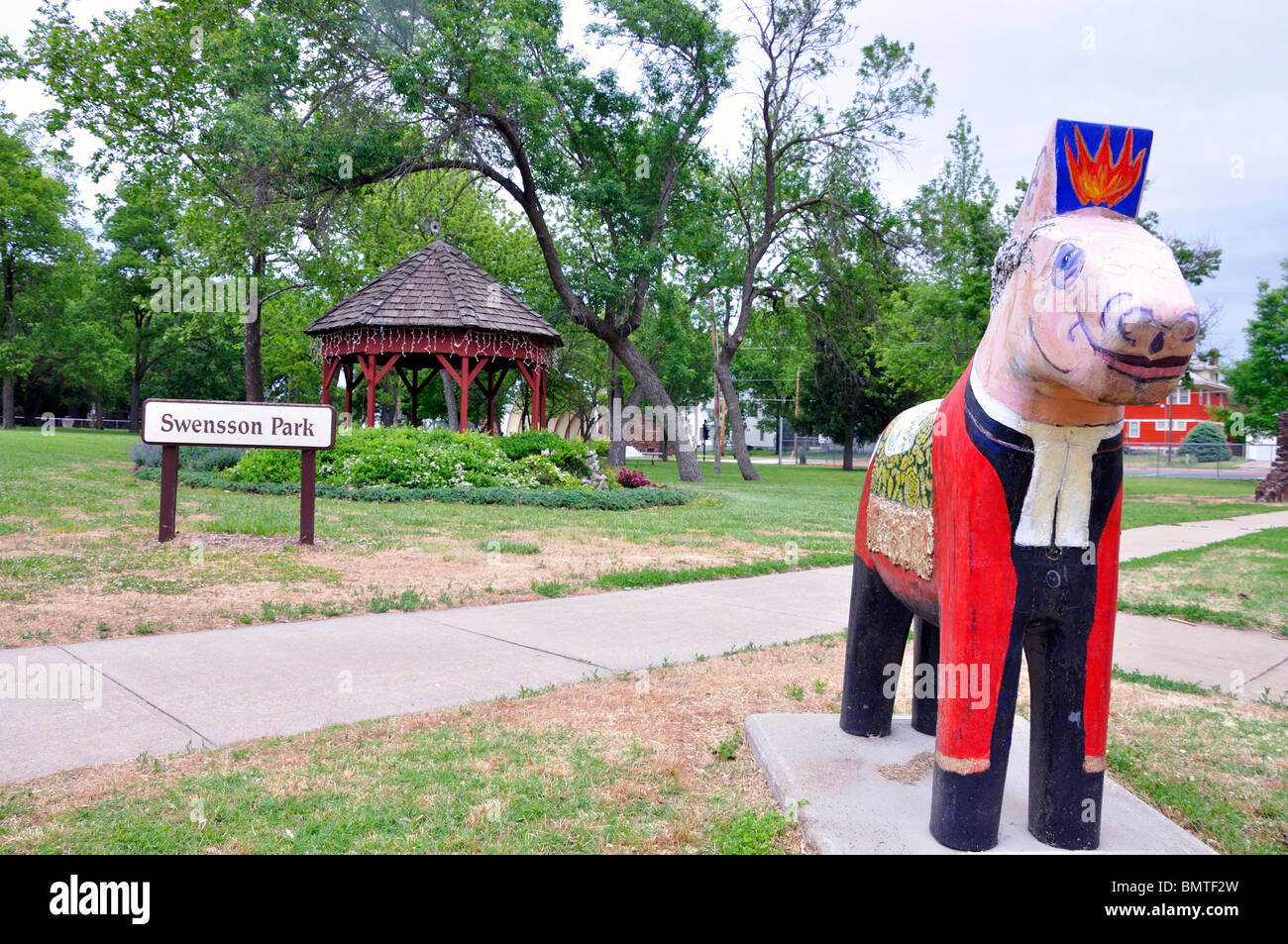 Painted Dala horse in Lindsborg, Kansas, USA Stock Photo - Alamy