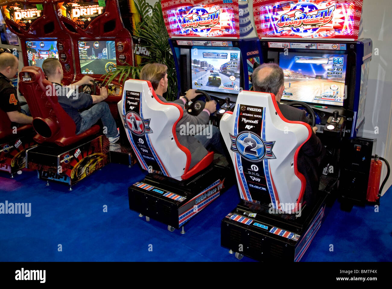 Driving simulators, Duesseldorf, Germany Stock Photo