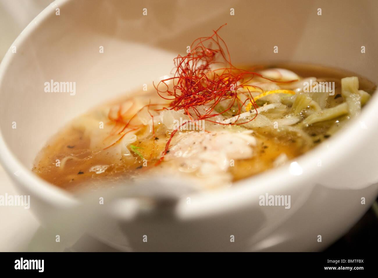 Bowls of ramen noodles in ramen restaurant /bars, in Tokyo, Japan