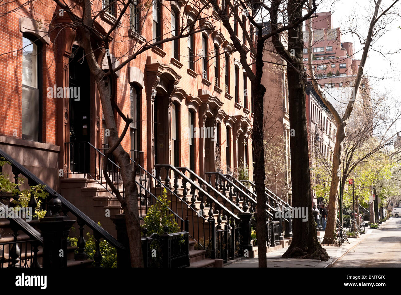 Brownstones in Greenwich Village, NYC Stock Photo