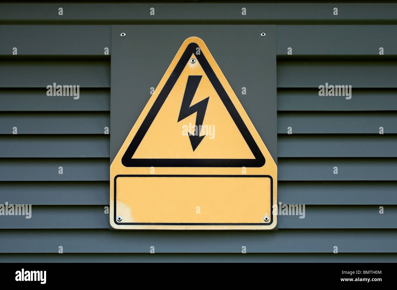 Sign on high electric voltage on a transformer box Stock Photo - Alamy