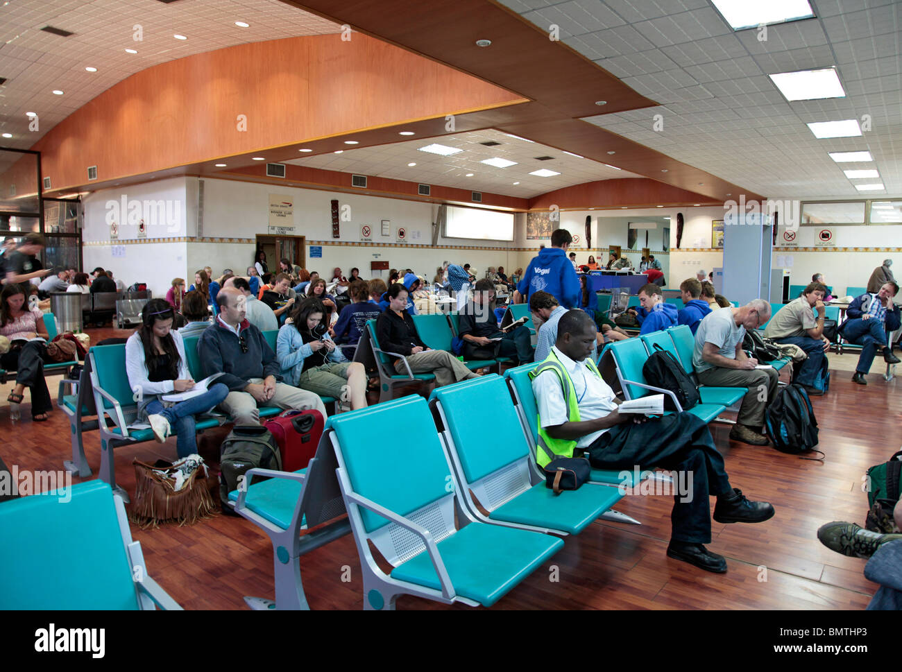 The waiting room at Livingstone Airport, Zambia, Africa Stock Photo