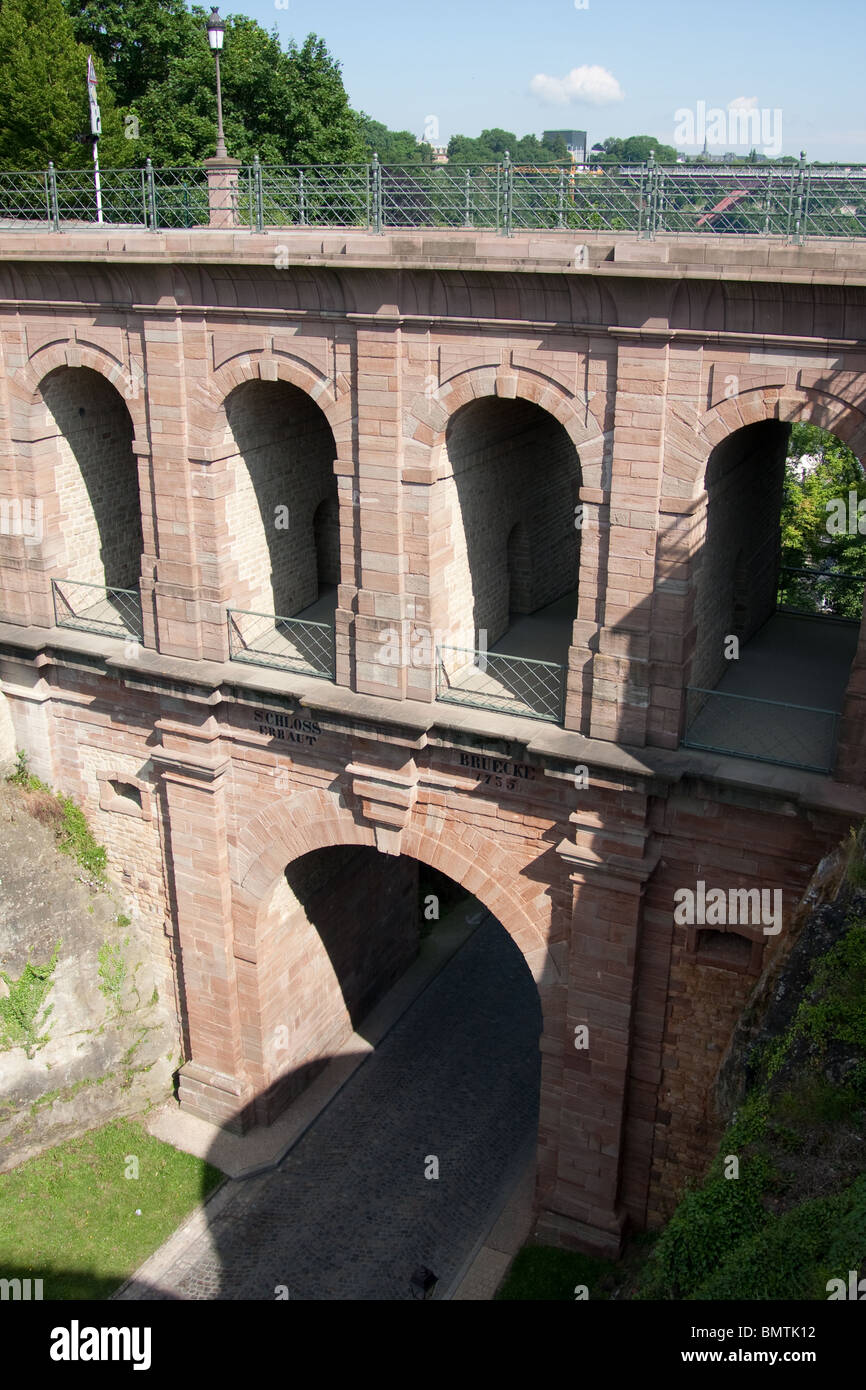 double viaduct road arches brick archways tall Stock Photo - Alamy