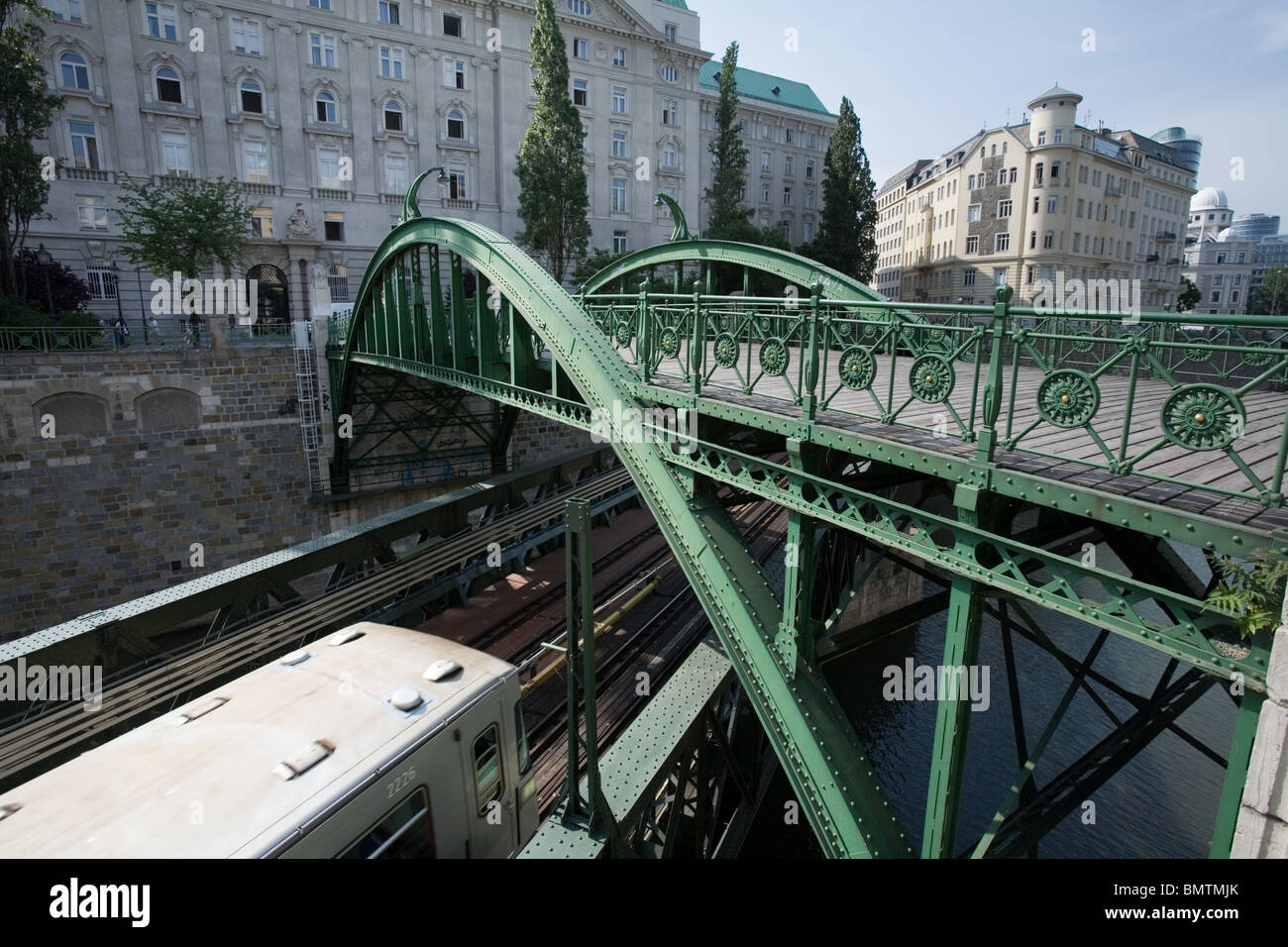 Art Nouveau Bridge over the railway, Vienna, Austria Stock Photo - Alamy