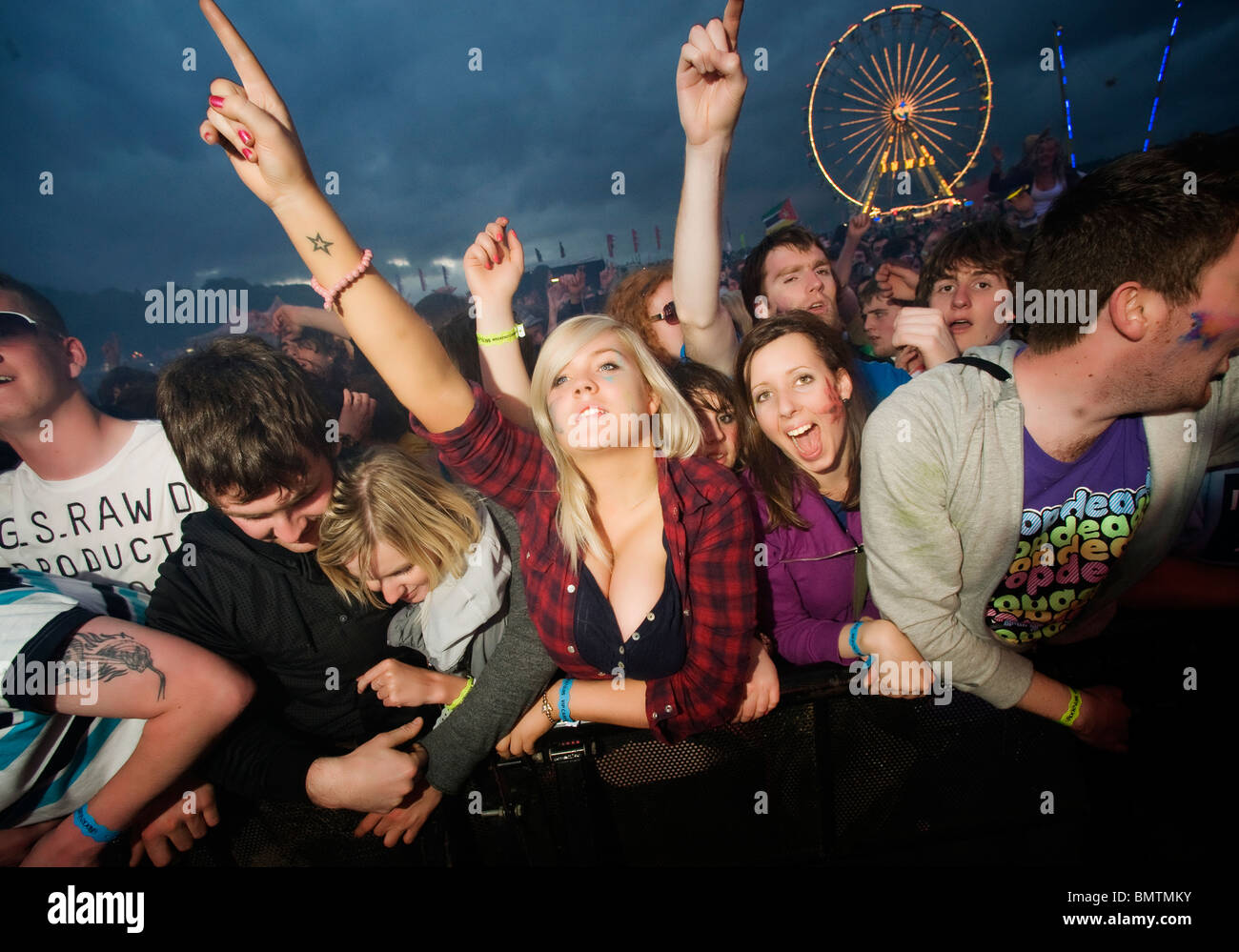 FestivaL goers at the Rockness music festival. Stock Photo