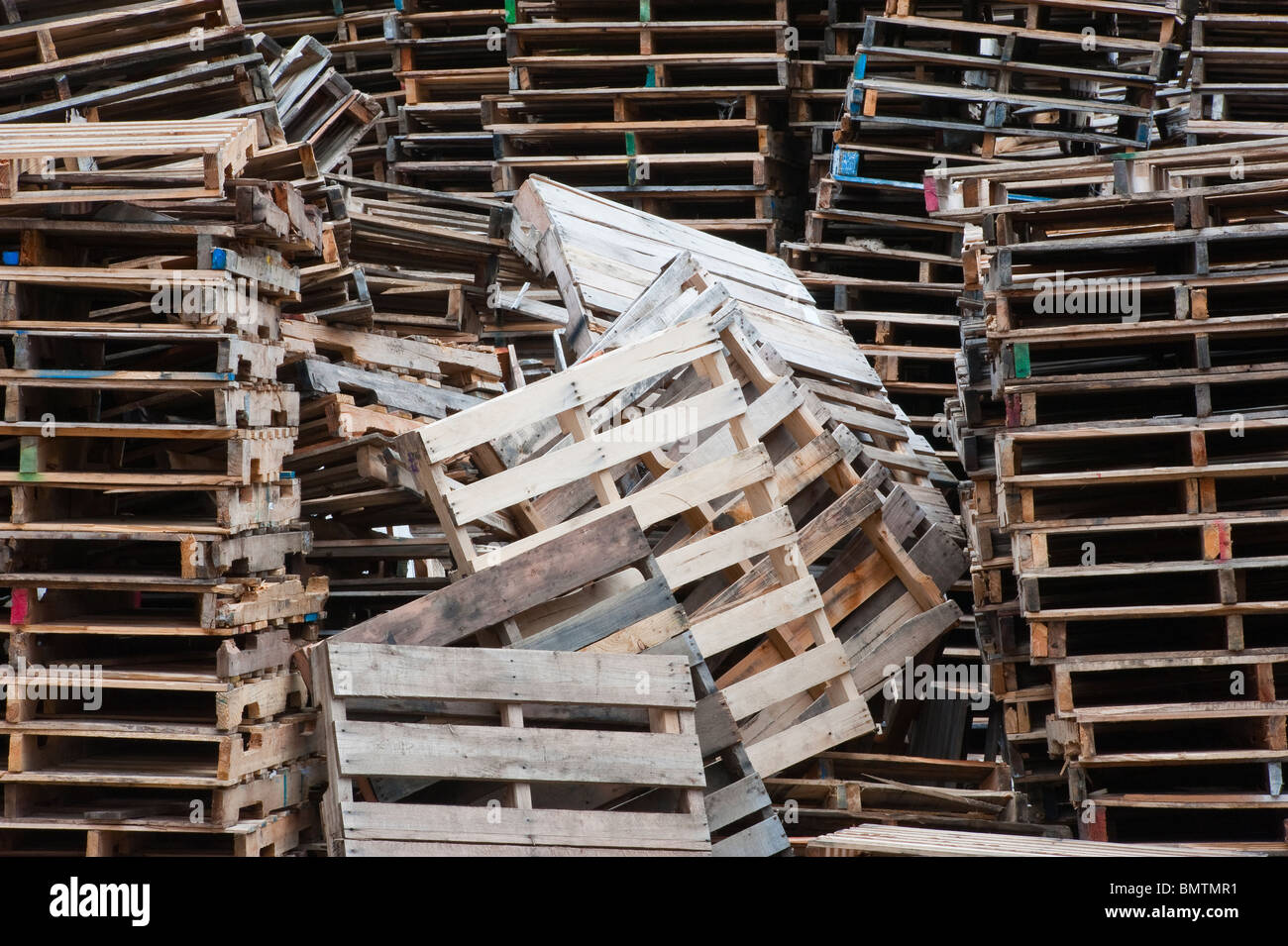Pallets stacked recycling company in hires stock photography and