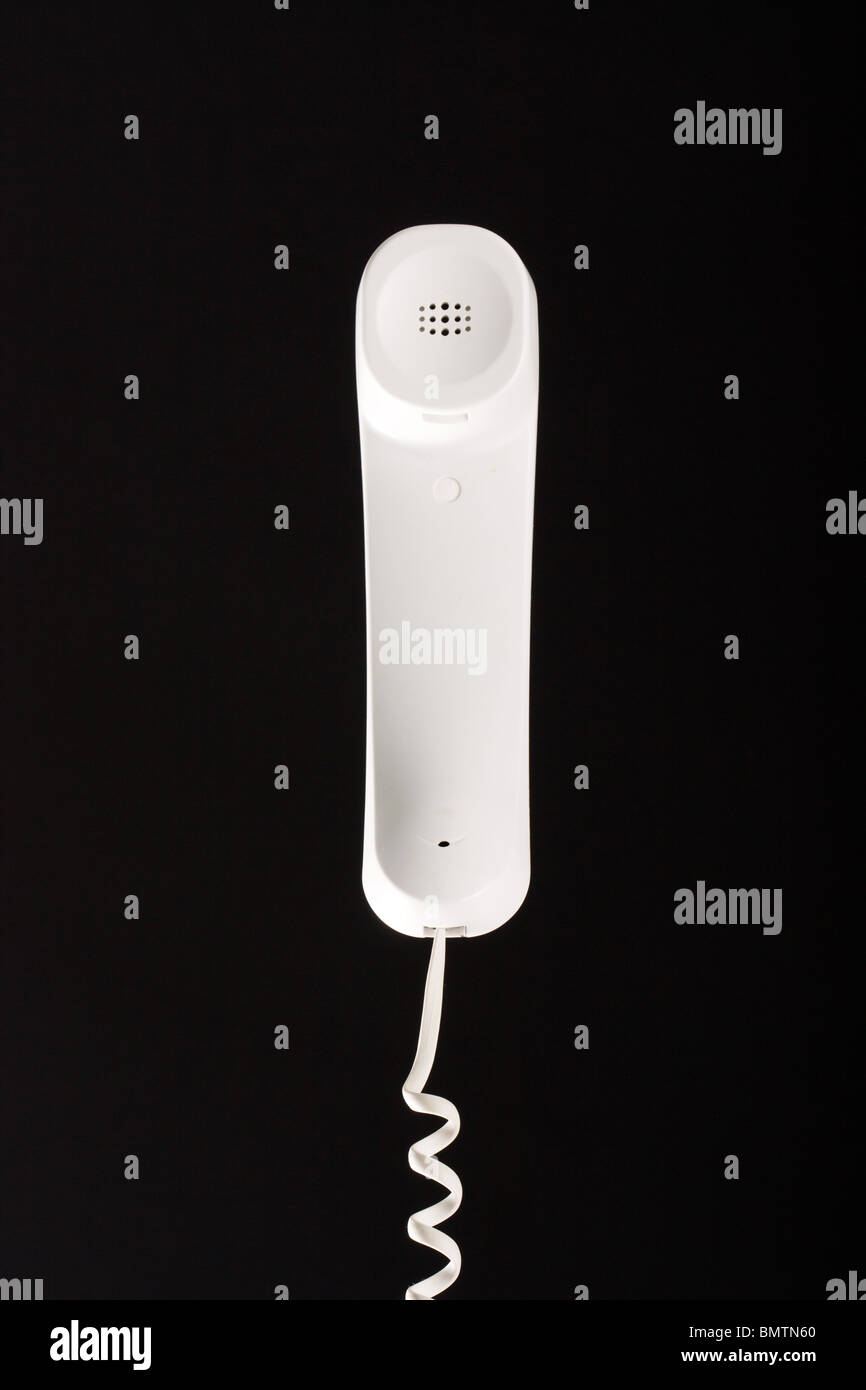 telephone receiver on cord Stock Photo Alamy