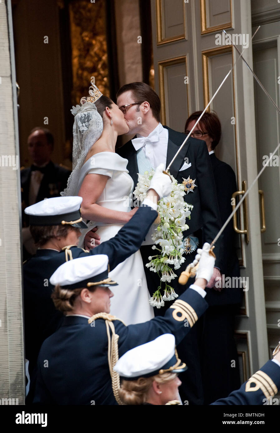 Crown princess Victoria of Sweden marries her former personal trainer Daniel Westling in Stockholm Saturday June 19th Stock Photo
