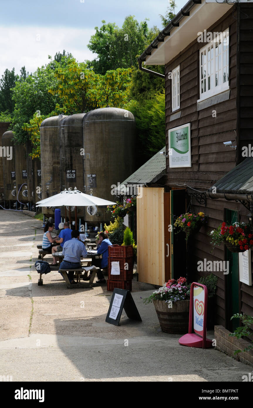 English wine industry Visitors tasting at Biddenden Vineyards Kent