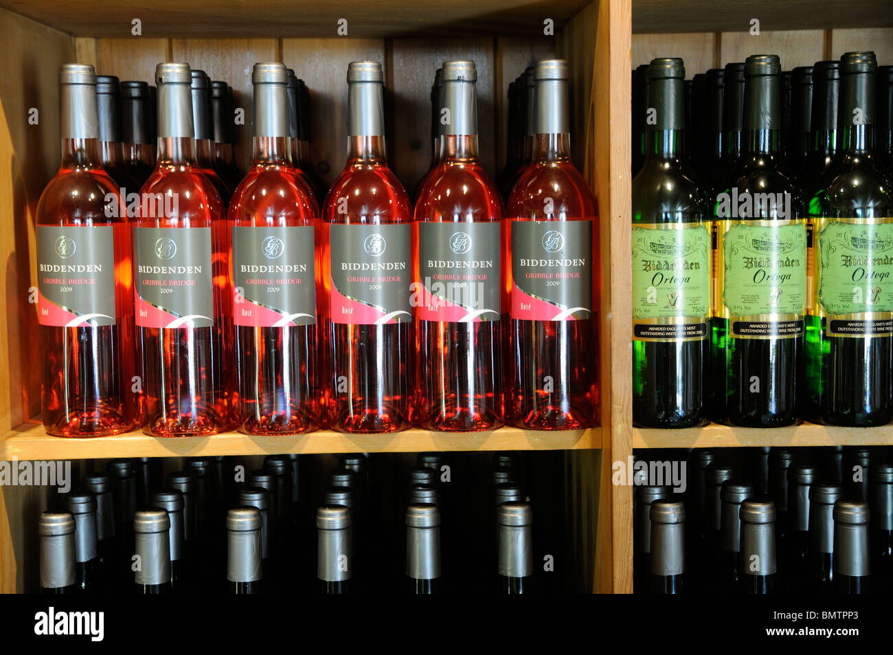 English wine industry bottles on sale at Biddenden Vineyards Kent England Stock Photo