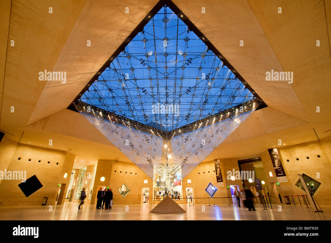 Paris, Carrousel du Louvre, Inverted Pyramid Stock Photo