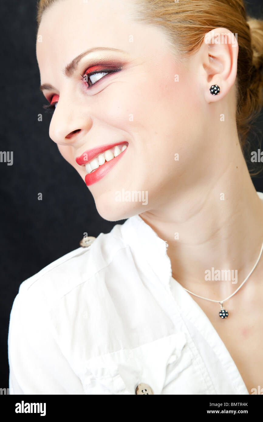 Female caucasian in red hi-res stock photography and images - Alamy