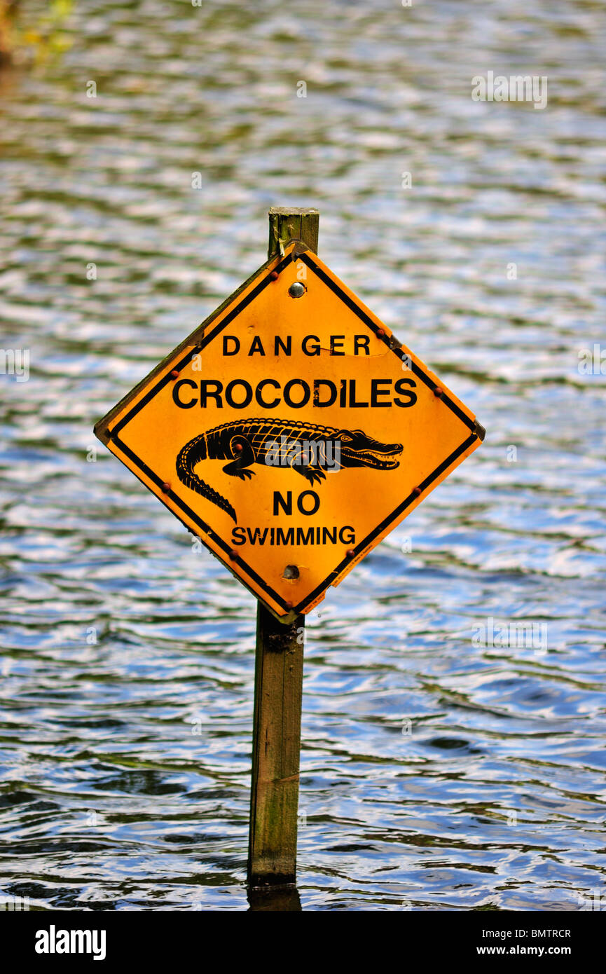 Danger, crocodiles Stock Photo