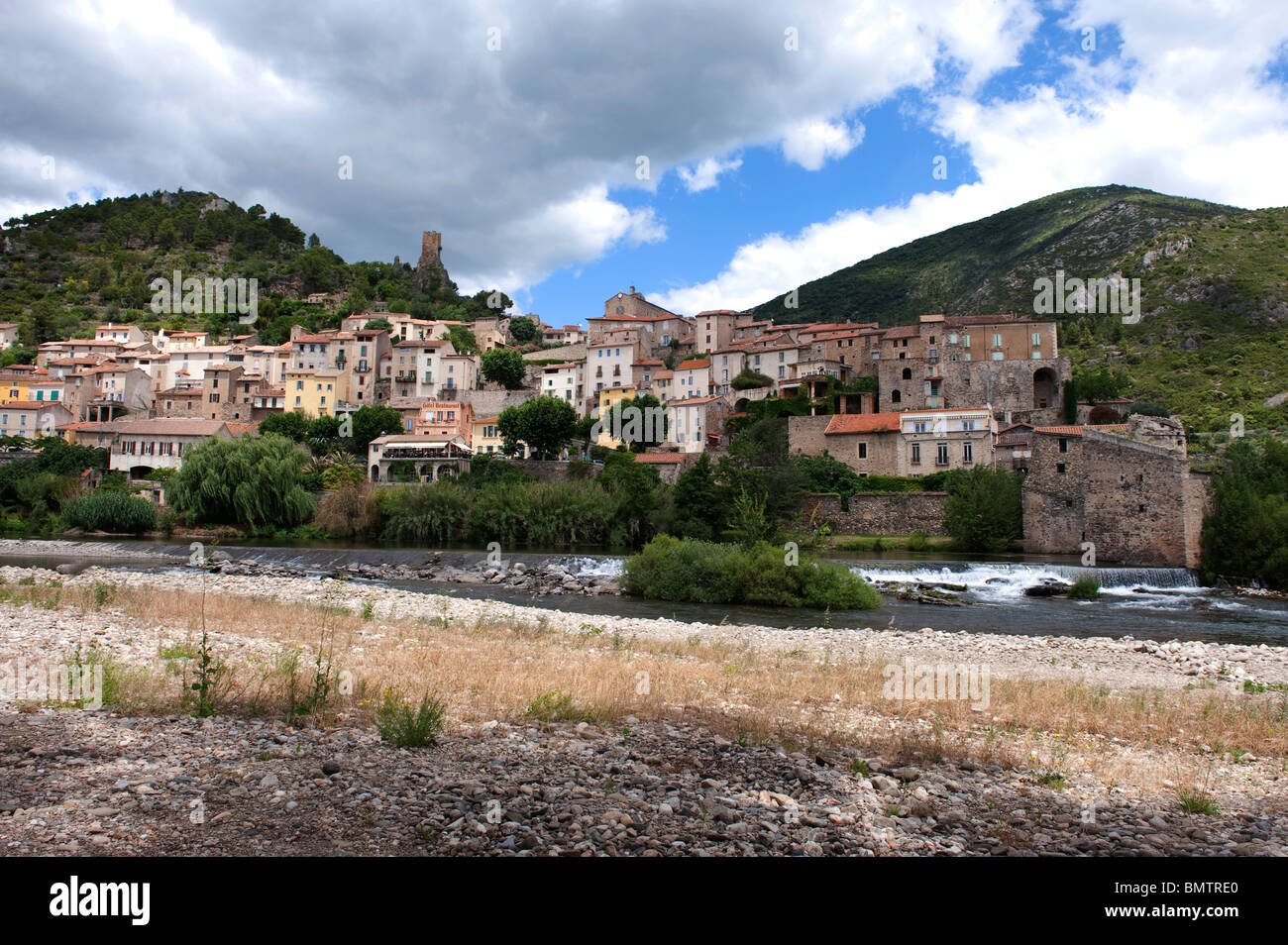 Roquebrun, Herault, Languedoc Roussillion, South of France Stock Photo