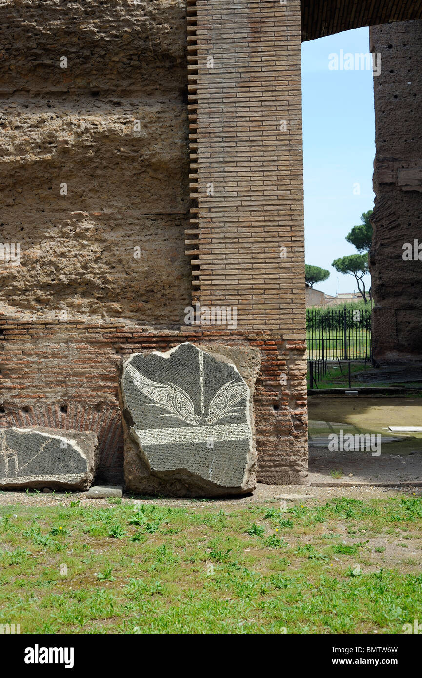 Mosaics of ruins of baths of caracalla, Rome, Italy Stock Photo