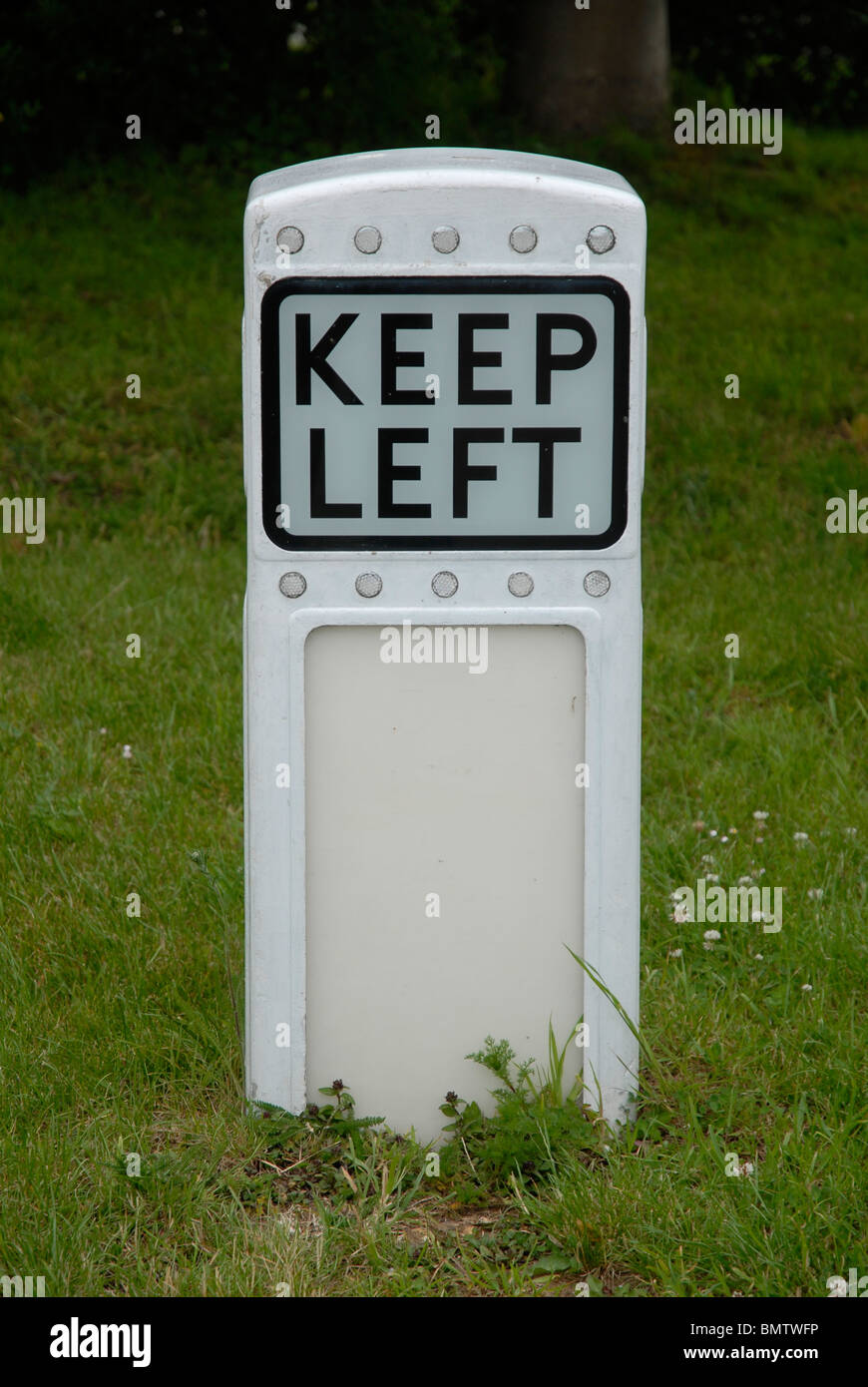 Keep Left sign from the 1960's, UK. Stock Photo