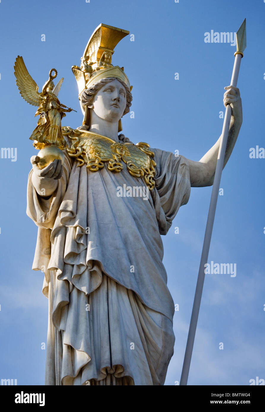 Statue of Pallas Athene Parlament, Vienna, Austria Stock Photo