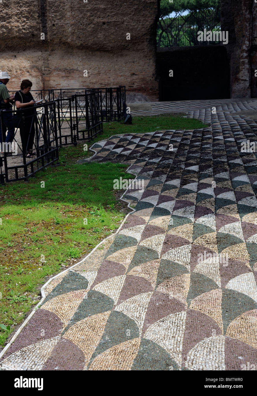 Mosaics of ruins of baths of caracalla, Rome, Italy Stock Photo