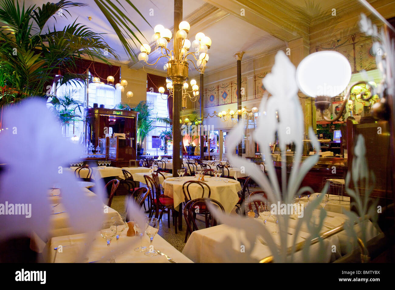 Paris,Le Grand Colbert Restaurant Stock Photo