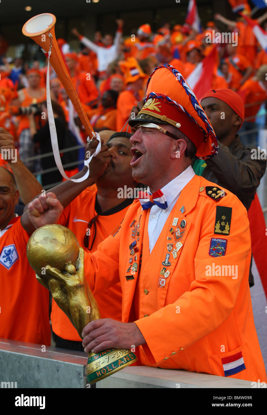 DUTCH FAN WITH WORLD CUP NETHERLANDS V JAPAN DURBAN STADIUM DURBAN
