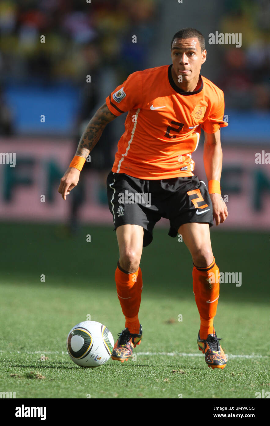 Dutch Gregory van der Wiel during the 2010 FIFA World Cup group E match  between the Netherlands and Denmark at Soccer City stadium in Johannesburg,  South Africa, 14 June 2010. Netherlands won