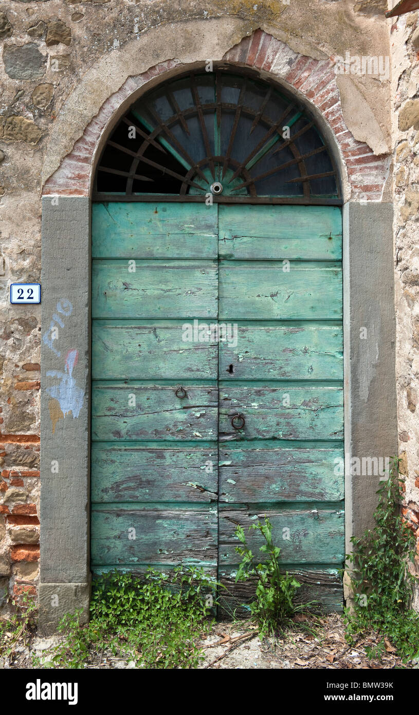 Old door in Montecatini Alto Tuscany Italy -1 Stock Photo