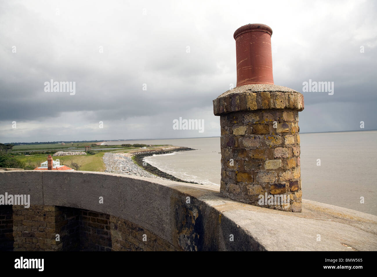 Chimney martello tower Bawdsey Suffolk England Stock Photo