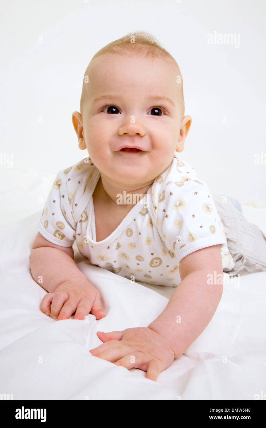 portrait of adorable baby on white background Stock Photo - Alamy