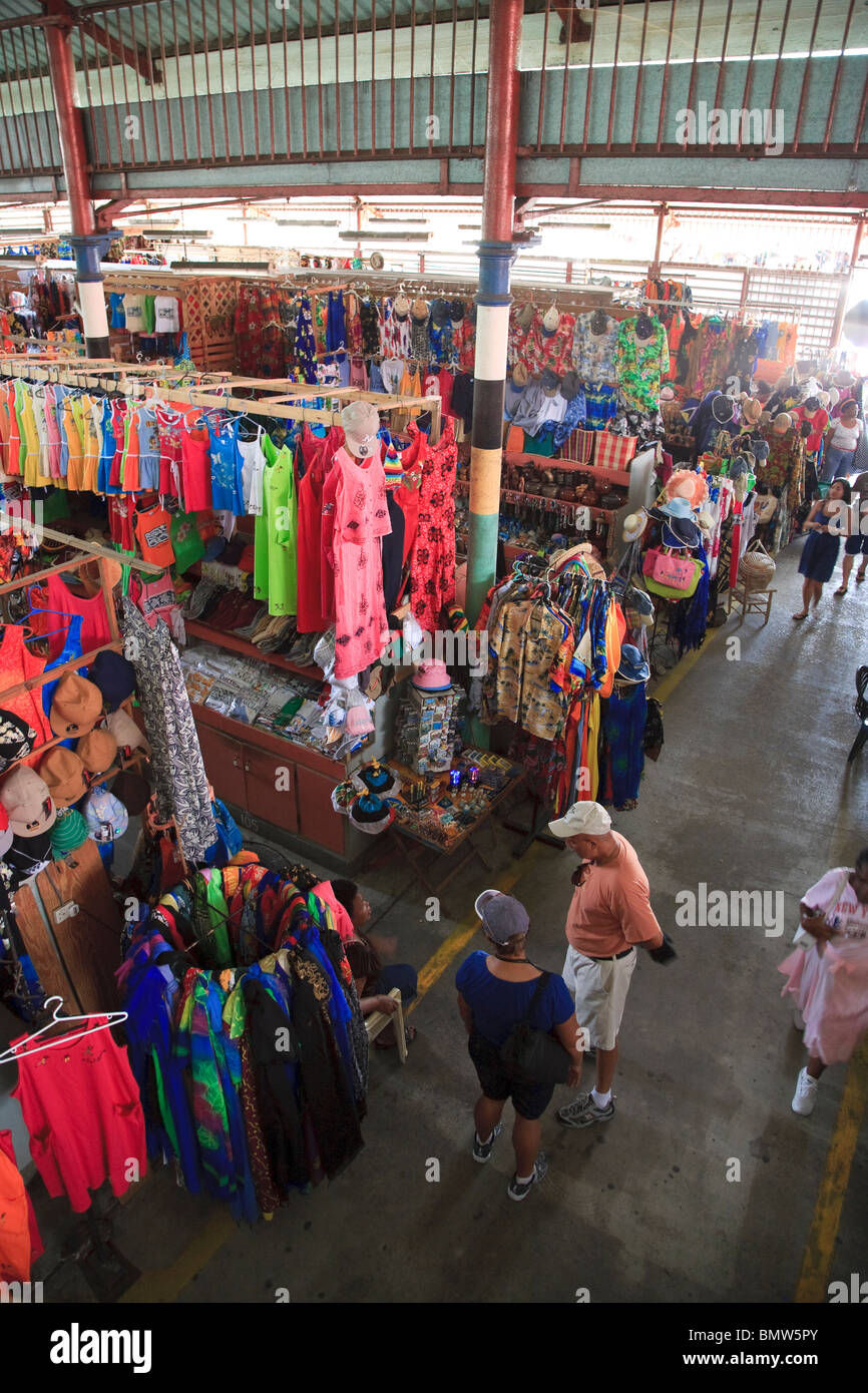 Caribbean, St Lucia, Castries, Castries Craft Market Stock Photo