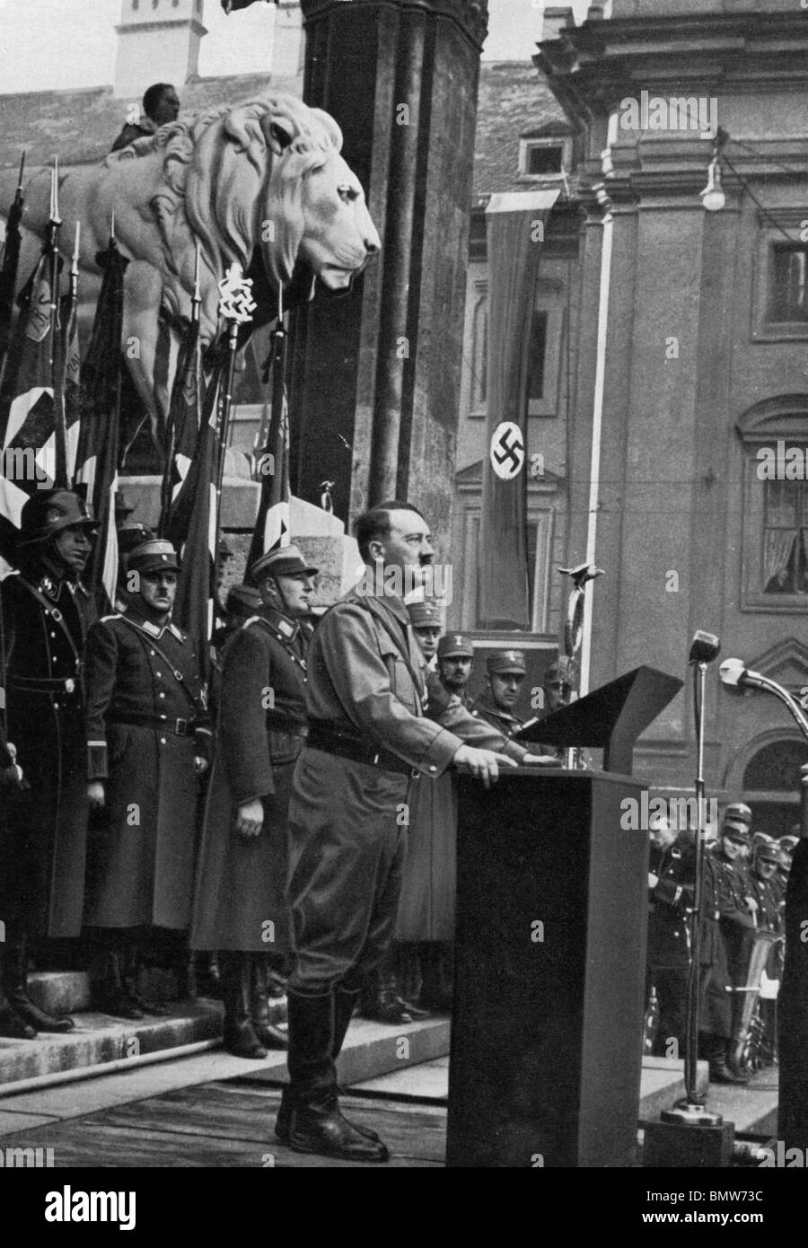 ADOLF HITLER  speaking in Munich in 1934 Stock Photo