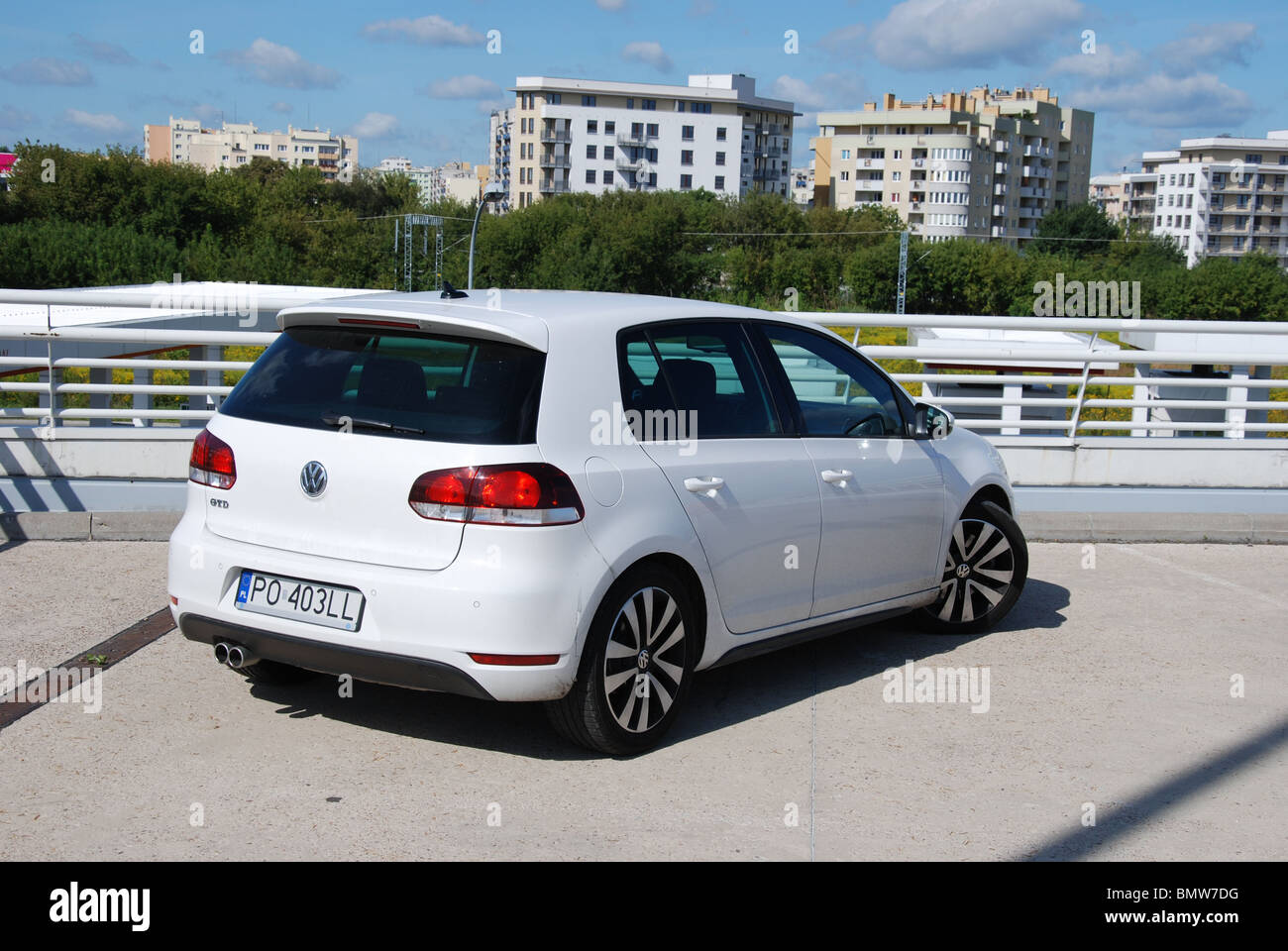 Volkswagen Golf VI GTD - 2009 - white - five doors (5D) - German lower  middle class car, segment C - parking (car park Stock Photo - Alamy