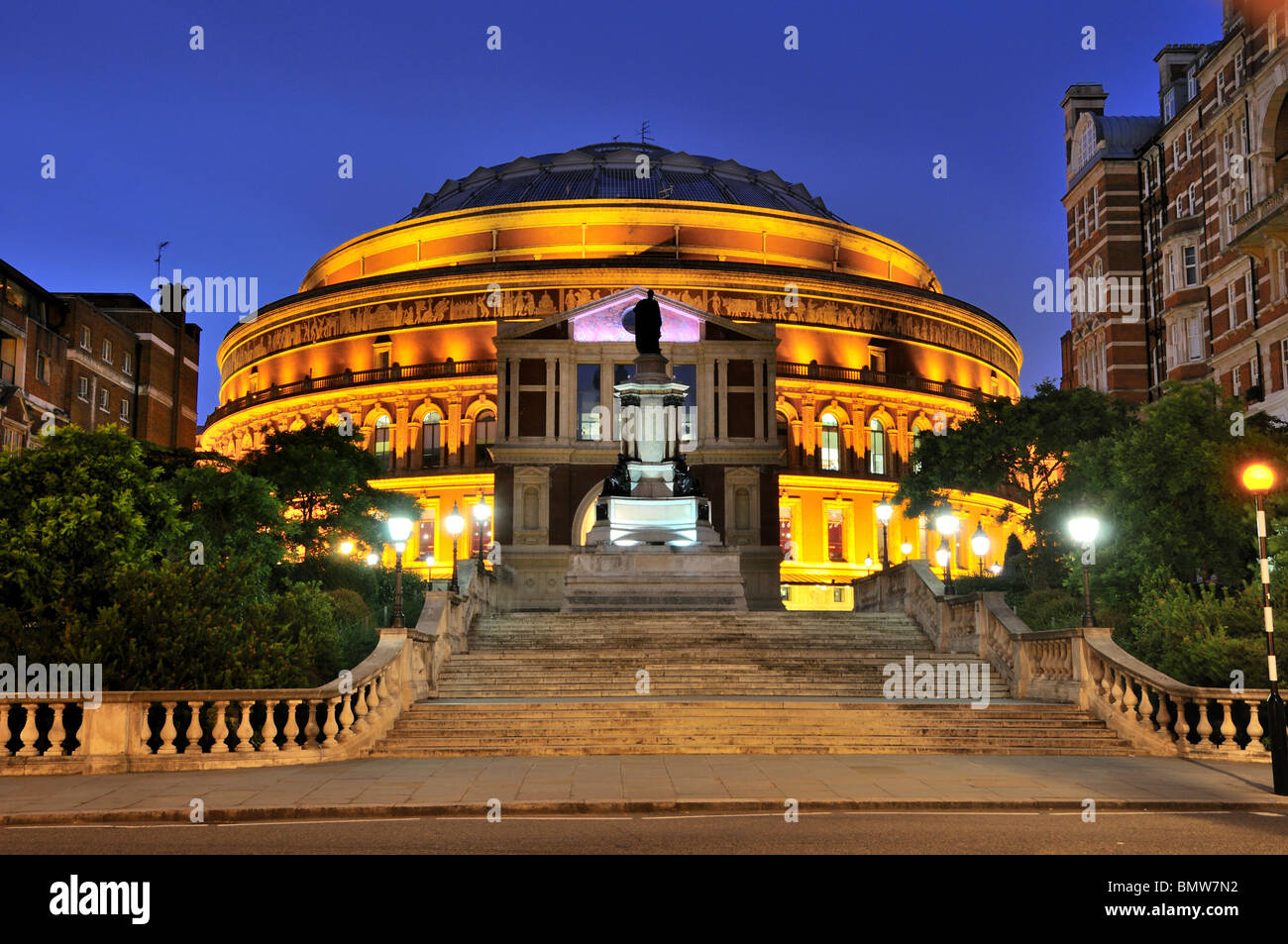Royal Albert Hall Kensington London UK at night Stock Photo