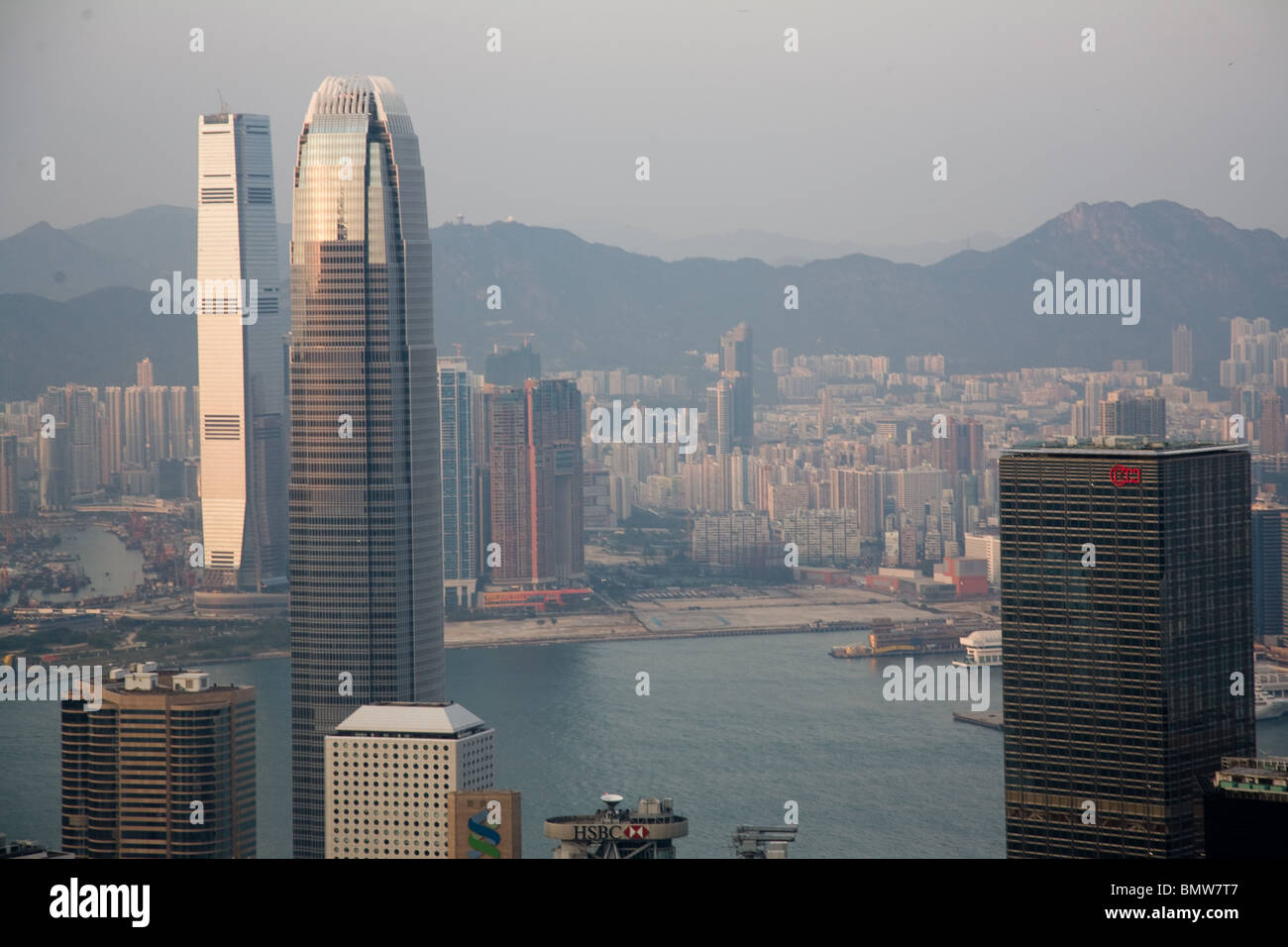 Hong Kong Financial central district skyscrapers Stock Photo