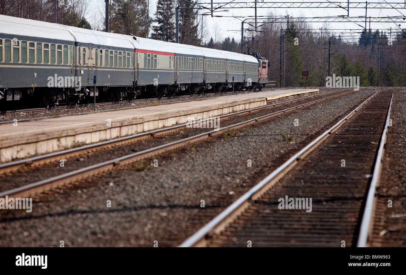 Finnish passenger train at Suonenjoki station Finland Stock Photo Alamy