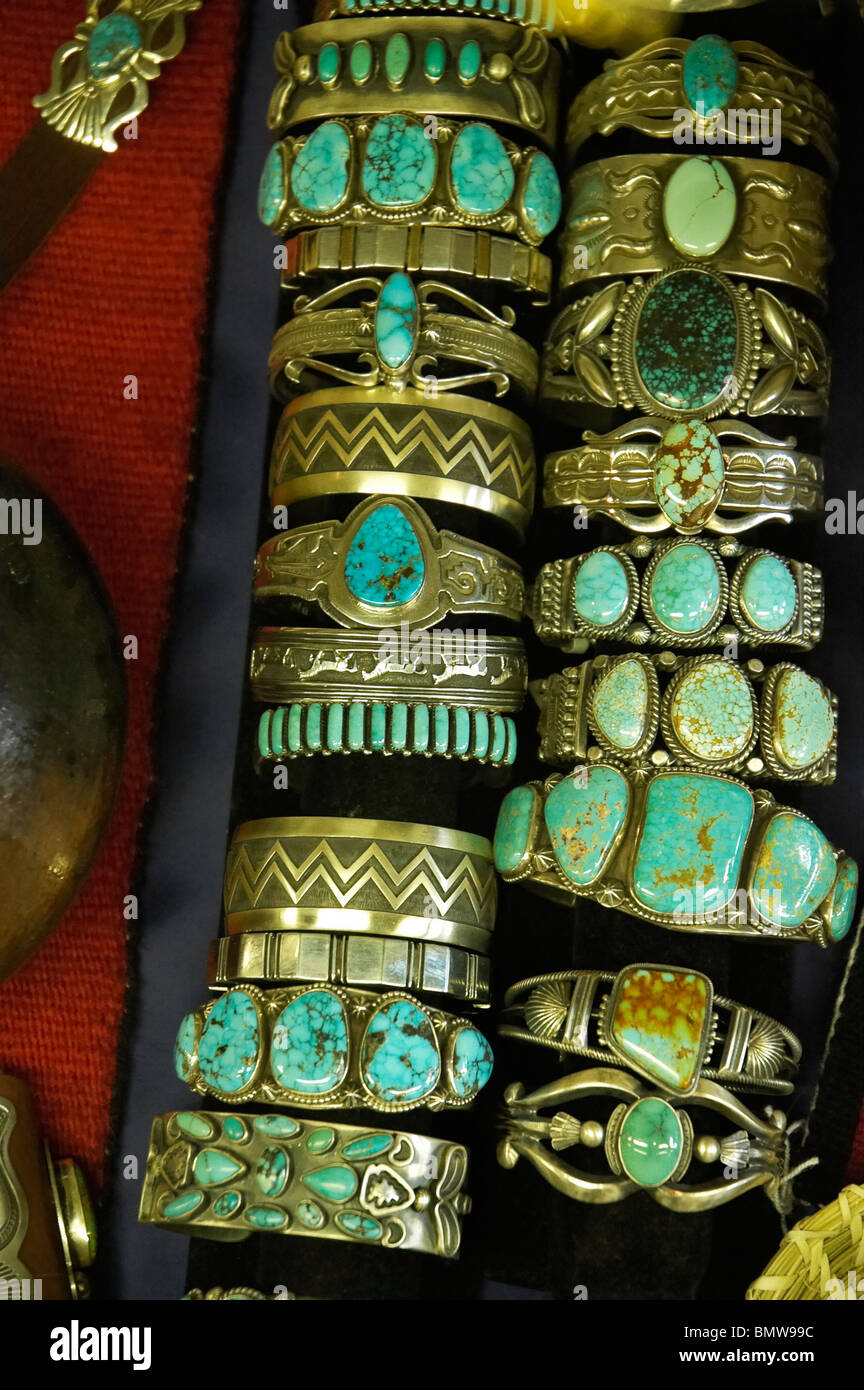 Native American jewelry for sale at the Hubble Trading Post Arizona Stock  Photo - Alamy